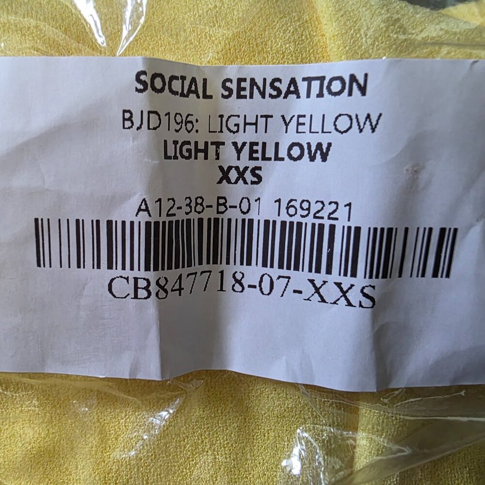 Lulus Social Sensation Light Yellow Square Neck Mini Bodycon Dress - Size XXS - Picture 9 of 9